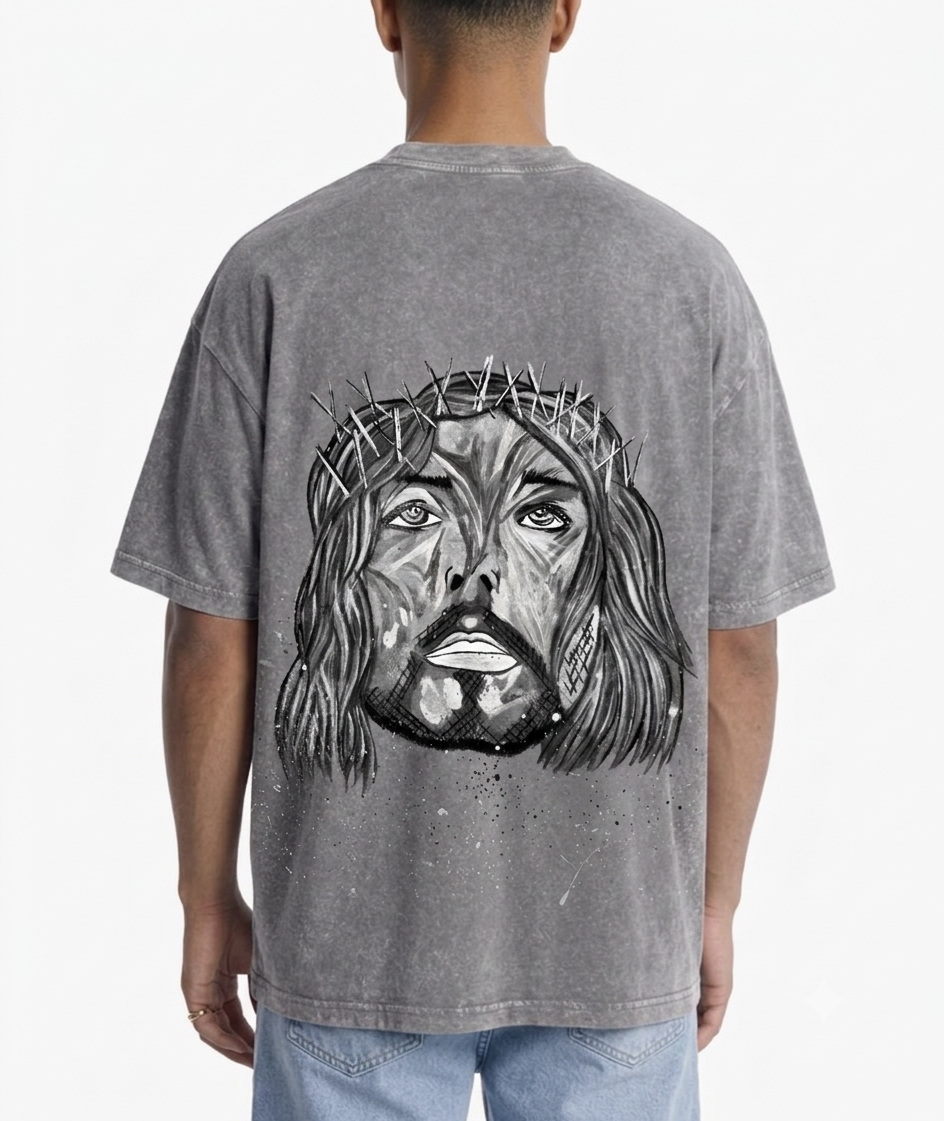 Crown of Thorns Tee - Grayscale